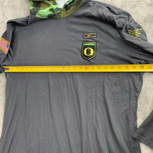 Nike Sweatshirt Mens XXL Oregon Ducks Military Long Sleeve Hoodie Tee DN1722-060 - Picture 3 of 8